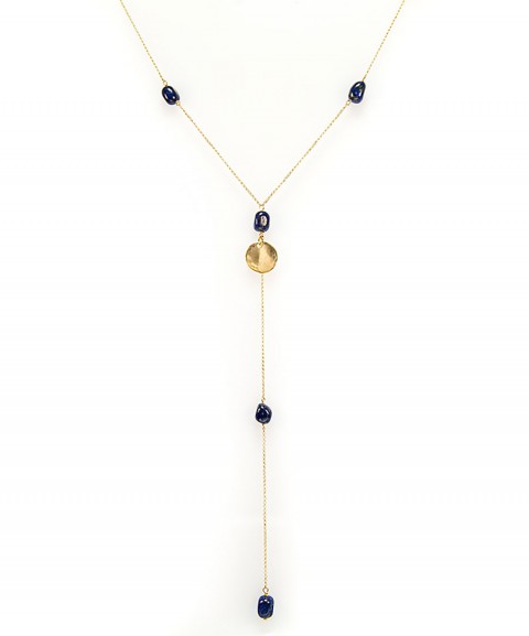 Rosary necklace with lapis...