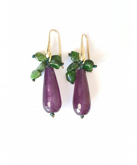 Earrings with purple and...