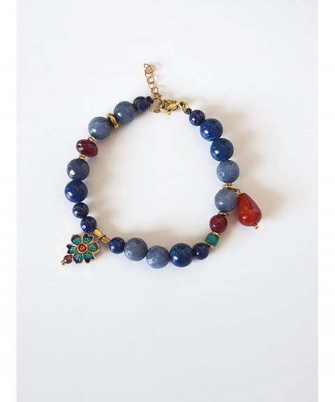 Blue agate bracelet with...