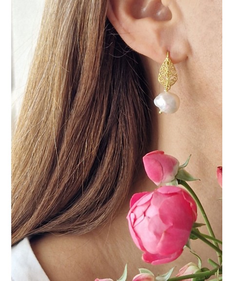 Lace earrings with...