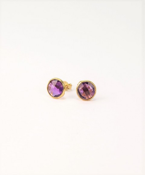 Stud earrings with faceted...