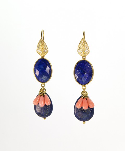Lapis long earrings with...