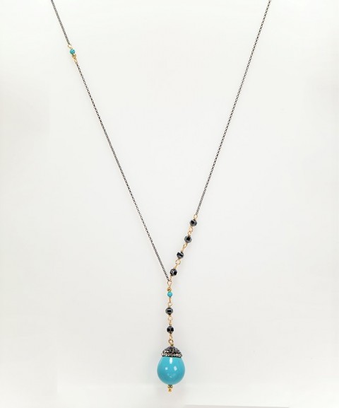 Long chain necklace with...