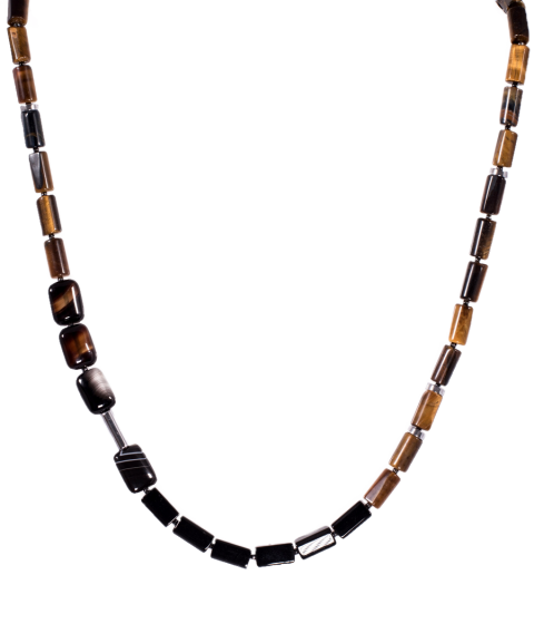 Necklace with tiger's eye,...